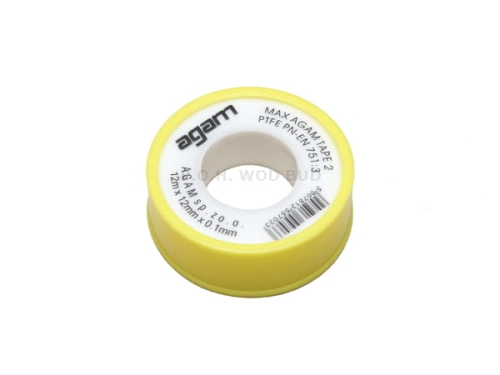 Taśma uszczelniająca teflonowa AGAM 12 x 0,1mm 12m