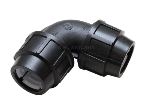 Kolano skręcane do rur PE 40mm < 90°