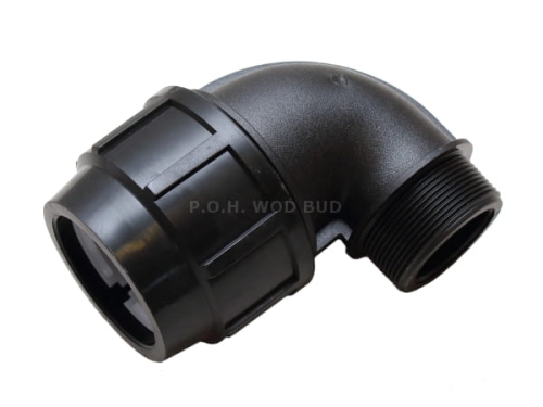 Kolano skręcane do rur PE 63mm x 2" GZ