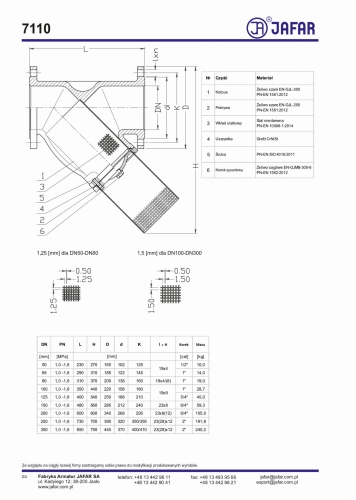Filtr kołnierzowy 7110 karta katalogowa str.2